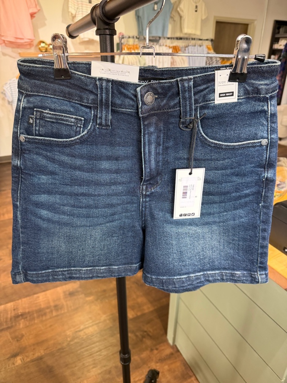 Judy Blue Dark Wash Denim Jean Shorts with Flap pockets